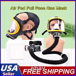 Electric Constant Flow Supplied Air Fed Full Face Gas Mask Respirator System US