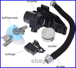 Electric Constant Flow Supplied Air Fed Respirator System Half Face Gas Mask