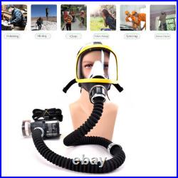 Electric Full Face Gas Mask Constant Flow Supplied Air Fed Chemicals Safety US