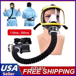 Electric Full Face Gas Mask Constant Supplied Flow Air Fed Chemicals Safety Mask