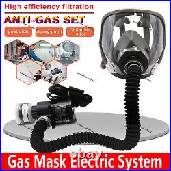 Electric Gas Mask Face Respirator Paint Spray Chemical Safety Protect Facepiece