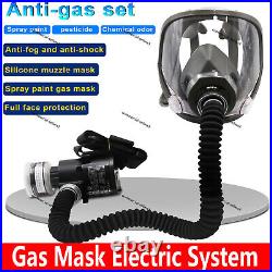 Electric Gas Mask Face Respirator Paint Spray Chemical Safety Protect Facepiece