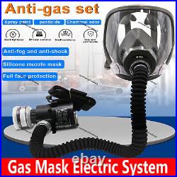 Electric Gas Mask Face Respirator Paint Spray Chemical Safety Protect Facepiece