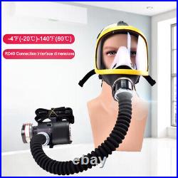 Electric Gas Mask Full Face Constant Flow Supplied Air Fed Chemicals Safety