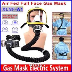 Electric Gas Mask Full Face Constant Flow Supplied Air Fed Chemicals Safety US