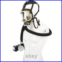 Electric Respirator Mask Supplied Air Fed Flow Full Face Gas Mask with2 Can filter