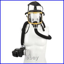 Electric Respirator Mask Supplied Air Fed Flow Full Face Gas Mask with2 Can filter
