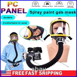 Electric Supplied Air Fed Flow System Device Full Face Gas Mask Flow Respirator