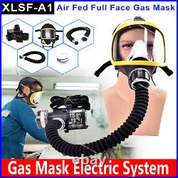 Electric Supplied Air Fed Flow System Device Full Face Gas Mask Flow Respirator