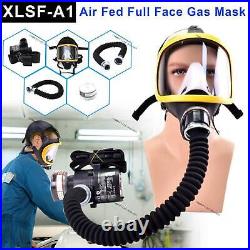 Electric Supplied Air Fed Flow System Device Full Face Gas Mask Flow Respirator