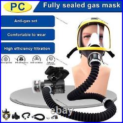 Electric Supplied Air Fed Flow System Device Full Face Gas Mask Flow Respirator