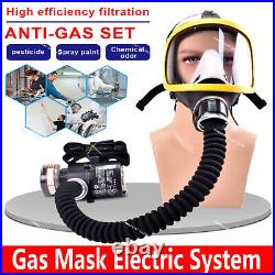Electric Supplied Air Fed Flow System Device Full Face Gas Mask Flow Respirator