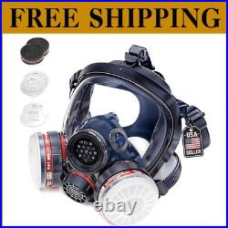 Ergonomic Full Face Respirator Mask Dual Charcoal Filters, Clear Communication