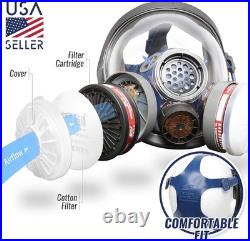 Ergonomic Full Face Respirator with Charcoal Filters Safety for Every Industry
