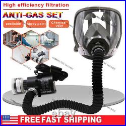 Face Gas Mask Set Respirator System Air Fed Constant Flow Supplied Electric US