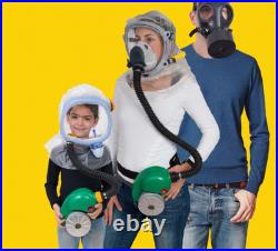 Family Gas Mask Respirator Kit Adult Full Face + Child Powered Hood + Filters