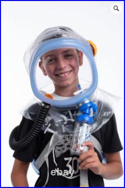 Family Gas Mask Respirator Kit Adult Full Face + Child Powered Hood + Filters