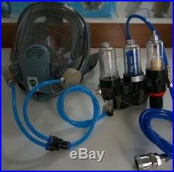 Fresh Air Fed Face Mask Set 1Pcs Supplied Kit New For Gas Paint Spray Respira bv