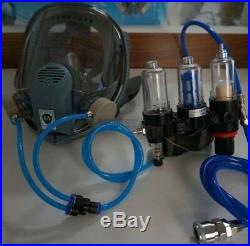 Fresh Air Fed Visor Respirator Kit Breathing Mask For Gas/Paint/Spray ym