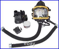 Full Face Gas Mask, Electric Constant Flow Supplied Air Respirator, 2-Gear Ad