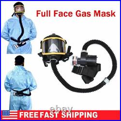 Full Face Gas Mask Flow Respirator & 4 PCS 80MM Replaceable Filter Cartridges