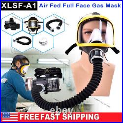 Full Face Gas Mask Flow Respirator Electric Supplied Air Fed Flow AIR INTAKE USA