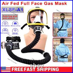 Full Face Gas Mask Flow Respirator Electric Supplied Air Fed Flow AIR INTAKE USA