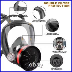 Full Face Gas Mask, Paint Mask, with 40Mm Activated Carbon Filter, Reusable Resp