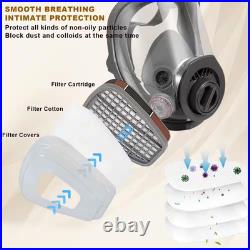Full Face Gas Mask, Paint Mask, with 40Mm Activated Carbon Filter, Reusable Resp