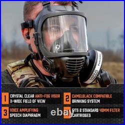 Full Face Gas Mask Respirator with Drinking System and CBRN Certification