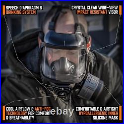 Full Face Gas Mask Respirator with Drinking System and CBRN Certification