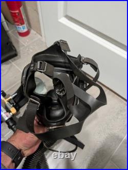 Full Face Gas Mask Respirator with Hose Vortec Cooling Tube Threaded Canister