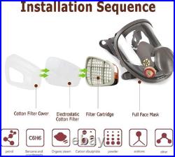 Full Face Gas Mask Reusable Respirator Gas Masks Survival Nuclear and Chemical