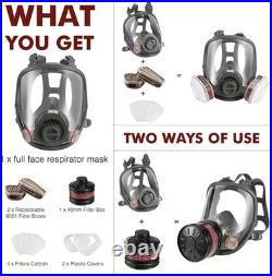 Full Face Gas Mask-Reusable Respirator Masks Survival Nuclear and Chemical wi