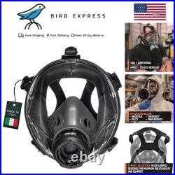 Full Face Industrial Gas Mask with 40mm NATO Filter Compatible, Adjustable Fit