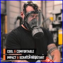 Full Face Industrial Gas Mask with 40mm NATO Filter Compatible, Adjustable Fit