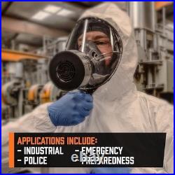 Full Face Industrial Gas Mask with 40mm NATO Filter Compatible, Adjustable Fit