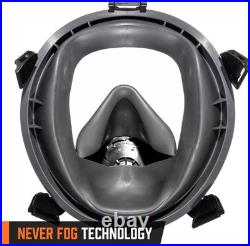 Full Face Industrial Gas Mask with 40mm NATO Filter Compatible, Adjustable Fit