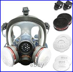 Full Face Organic Vapor Respirator Heavy Duty Lens & Filters for Industrial Use