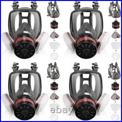 Full Face Respirator Gas Mask(4Set) Reusable Gas Masks Survival Nuclear and