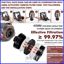 Full Face Respirator Gas Mask(4Set) Reusable Gas Masks Survival Nuclear and