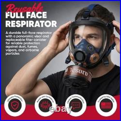 Full Face Respirator Mask 40mm Activated Charcoal Filter Anti-Fog Airtight Seal