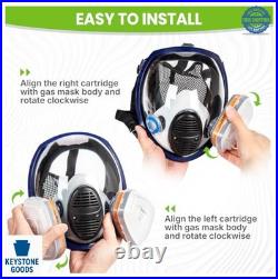 Full Face Respirator Mask A1P2 Anti Gas Dust Paint Spray Woodworking