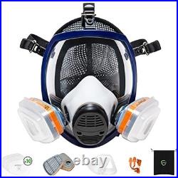 Full Face Respirator Mask A1P2 Filters Anti Gas Dust Paint Spray Woodworking