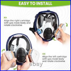 Full Face Respirator Mask A1P2 Filters Anti Gas Dust Paint Spray Woodworking