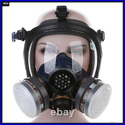 Full Face Respirator Mask Activated Carbon Air Filter Organic Vapor Gas Mask
