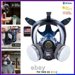 Full Face Respirator Mask Bayonet Compatible Cartridges Anti-Fog Lens Silicone