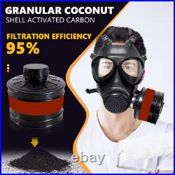 Full Face Respirator Mask, Gas Mask with 40Mm Activated Carbon Filter for Spray