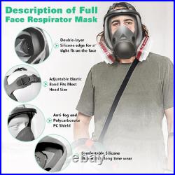 Full Face Respirator Mask Gas Mask with Filters for Chemical, Paint Vapors, Ga