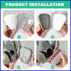 Full Face Respirator Mask Gas Mask with Filters for Chemical, Paint Vapors, Ga